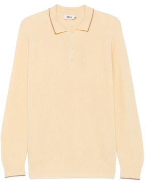 Altea Ribbed-Knit Contrast-Trim Polo Shirt - Natural