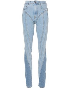 Mugler Jeans Skinny A Vita Alta - Blu