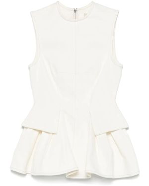 Remain Peplum Denim Top - White