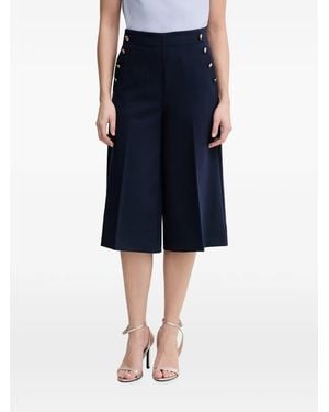 Benetton Button-Embellished Pleated Shorts - Blue