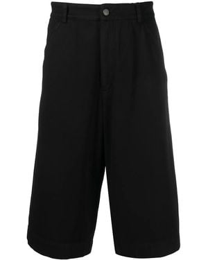 KENZO Relaxed Fit Cotton Deck Shorts - Black