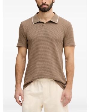 Guess Daryl Open-Knit Polo-Collar T-Shirt - Natural