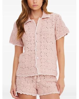 The Upside Anoki Crochet Shirt - Pink