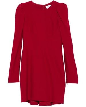 McQueen Puff-sleeve Fitted Dress - レッド