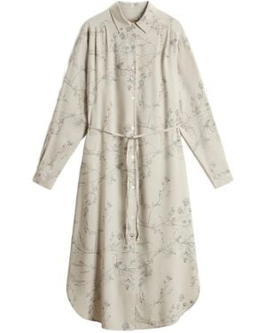 Woolrich Floral Print Shirt Dress - White