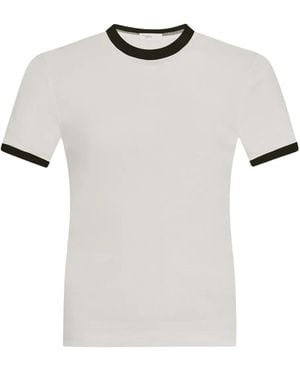 Rosetta Getty Contrasting-Trim Short-Sleeve T-Shirt - White