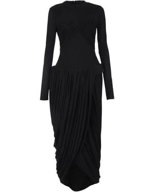 Chats by C.Dam Judie Draped Midi Dress - Black