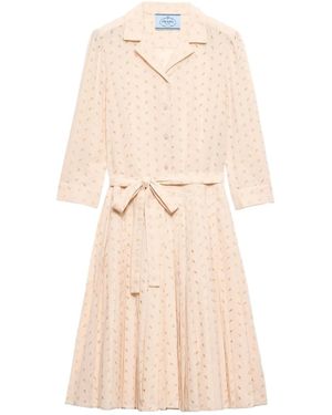 Prada Cotton Midi Dress - Natural