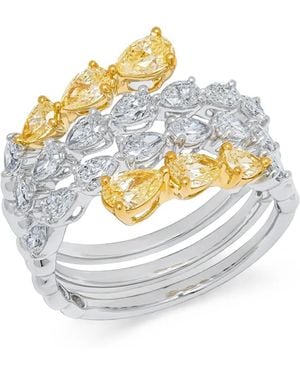 ARZANO Vierreihiger Ring Mit Diamant - Grau