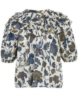 Ulla Johnson Ruffled Floral Blouse - White