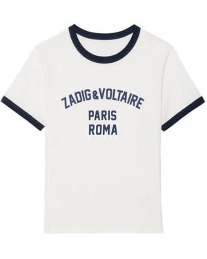 Zadig & Voltaire Woos Logo-Print Ringer T-Shirt - White