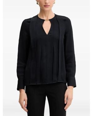 MARCIANO BY GUESS Keyhole Pleated Top - Black