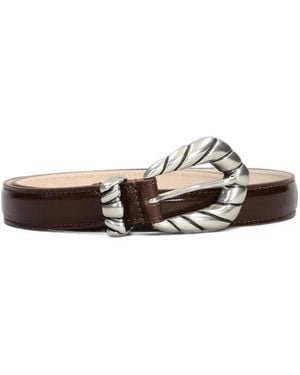IRO Twisted Buckle Leather Belt - White
