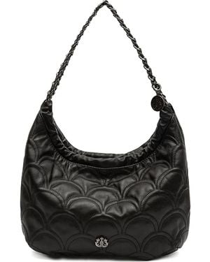 Isla Bolso de hombro Sirena Cocoon Hobo acolchado - Negro
