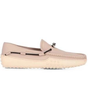 Tod's Gommino Leather Loafers - Natural