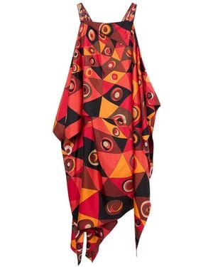 PUCCI Occhi-Print Long Foulard Dress - Red