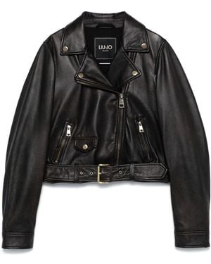 Liu Jo Leather Biker Jacket - Black