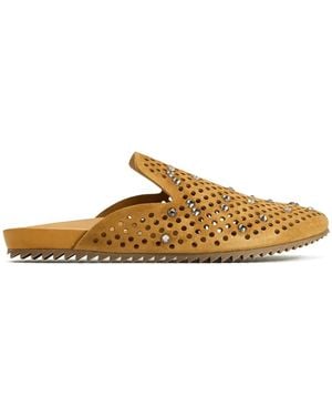 Pedro Garcia Mules À Ornements En Cristal Braidy - Marron