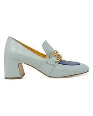 Madison Maison Chain-Detail Leather Loafers - Blue