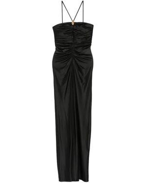 Max Mara Oggetti Ruched Square-Neck Maxi Dress - Black