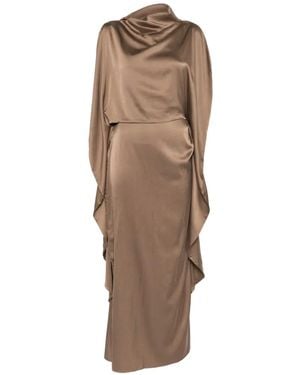 Ruohan Robe Mi-Longue Ikra À Design Drapé - Natural