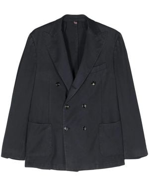Dell'Oglio Double-Breasted Wool Blazer - Black