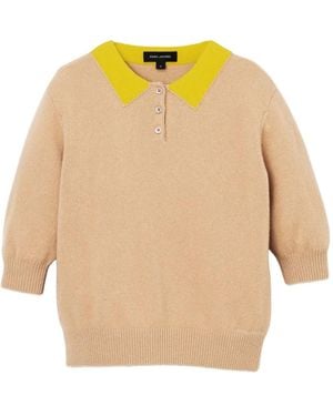 Marc Jacobs Polo En Laine À Col Contrastant - Neutre