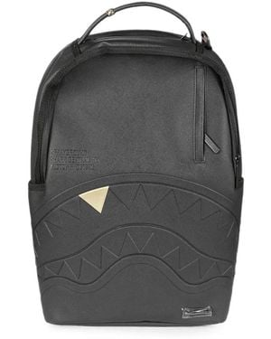 Sprayground The Golden Fang Shark Central Embossed Backpack - Black
