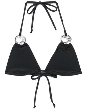 Coperni Logo-Appliqué Bikini Top - Black
