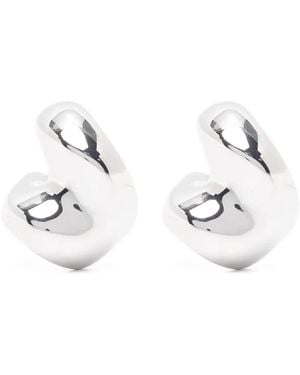 Maria Black Saddle Small Earrings - White