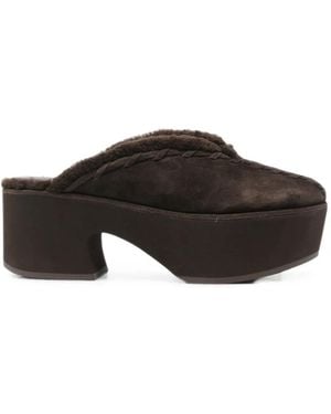Cult Gaia Mules Tazz Bordées De Peau Lainée - Multicolour