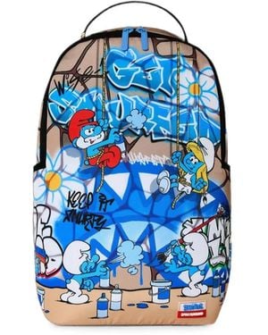 Sprayground Mochila Art Party De X Smurfs - Azul