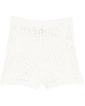 Bompard Crocheted High-Waist Shorts - White