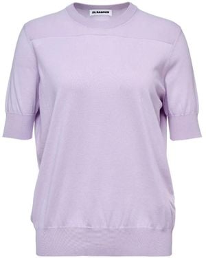 Jil Sander Short-Sleeve Panelled Top - Purple