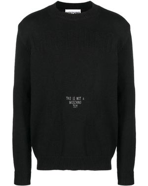 Moschino Slogan-Intarsia Jumper - Black