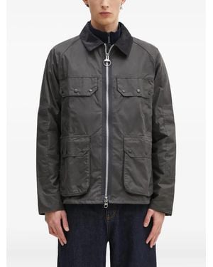 Barbour Zip-Front Corduroy-Collar Jacket - Grey