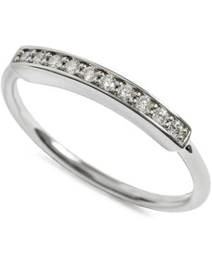 Monica Vinader Anello Mv Linear Con Pavé Di Diamanti - Bianco