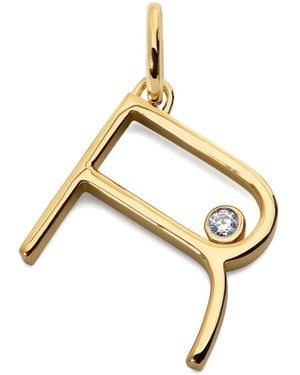 Monica Vinader Solitaire Diamond Initial Pendant - Metallic