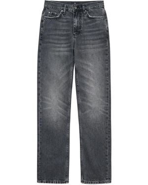 Anine Bing Vaqueros Bruno Con Parche Del Logo - Gris