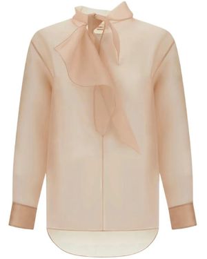 Herno Blusa Con Lazo En El Cuello - Blanco