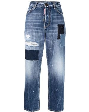 DSquared² Vaqueros Rectos Con Motivo De Salpicadura De Pintura - Azul