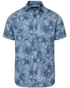 Patrick Assaraf Floral Print Shirt - Blue