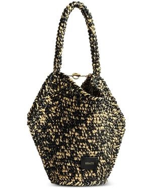 KHAITE Lotus Logo-Patch Tote Bag - Black