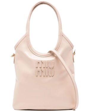 Miu Miu Logo-embossed Tote Bag - Pink
