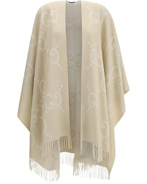 Gucci Cape mit GG-Muster - Weiß