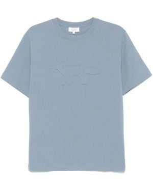 Maison Kitsuné Profile Fox-Patch T-Shirt - Blue