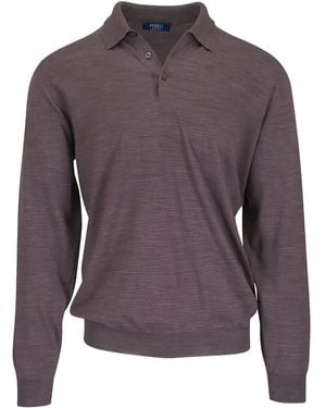 Fedeli Collared Polo Shirt - Purple
