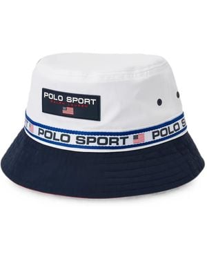Polo Ralph Lauren Logo-Patch Bucket Hat - Blue