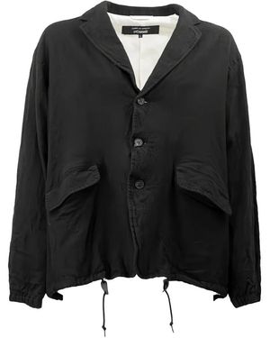 Comme des Garçons Drawstring-Hem Crinkled Lightweight Jacket - Black