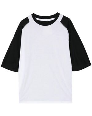 Fumito Ganryu T-Shirt En Coton À Design Bicolore - Noir